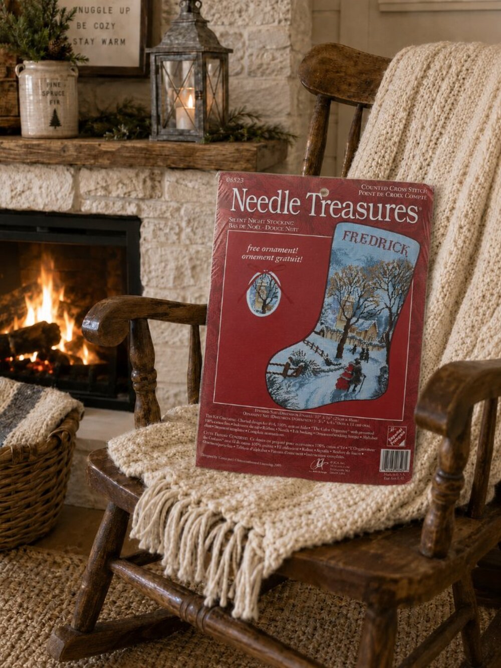 Vintage Needle Treasures Silent Night Stocking Cross Stitch Kit 08523